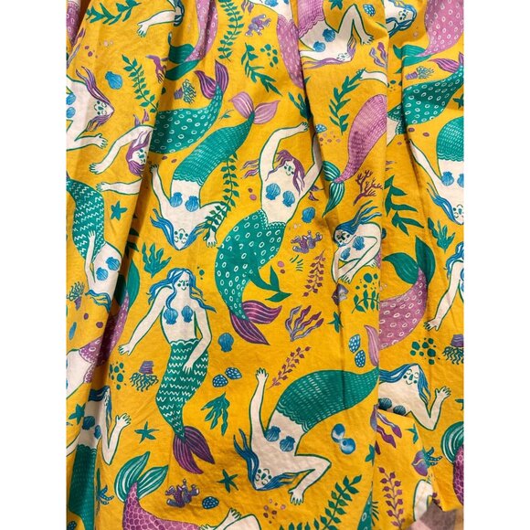 Modcloth Yellow Mermaid Print Dress Small A Line Novelty Medium Fits Small - Picture 5 of 6
